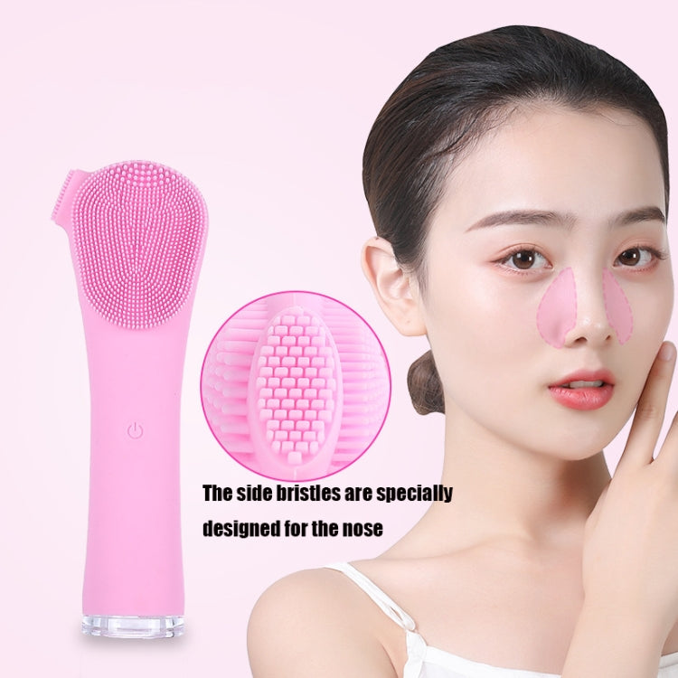 Pore Cleaner Silicone Ultrasonic Electric Facial Cleanser(Rose Red)