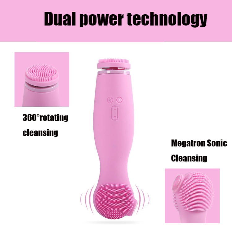 Multifunctional Rotating Automatic Facial Cleanser Electric Pore Deep Cleansing Silicone Facial Cleanser(Pink)