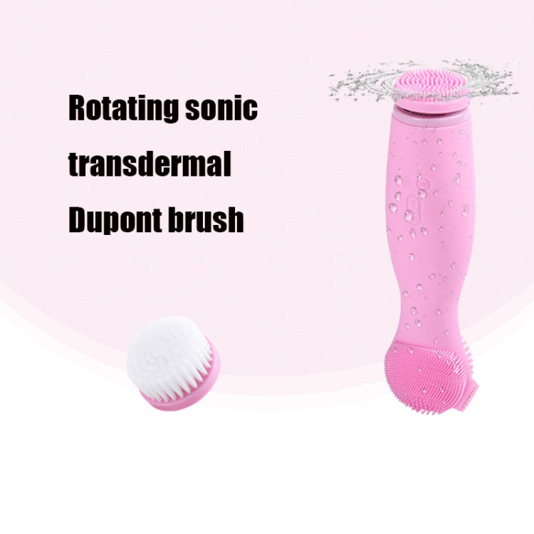 Multifunctional Rotating Automatic Facial Cleanser Electric Pore Deep Cleansing Silicone Facial Cleanser(Pink)