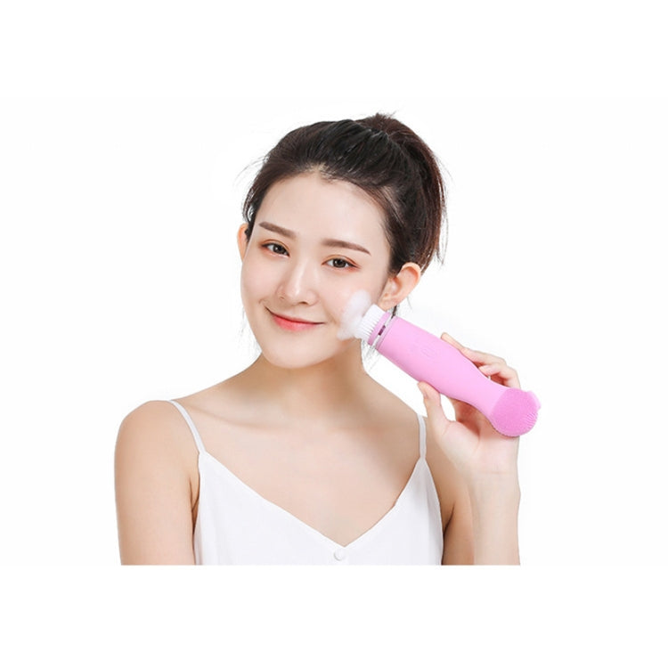 Multifunctional Rotating Automatic Facial Cleanser Electric Pore Deep Cleansing Silicone Facial Cleanser(Pink)