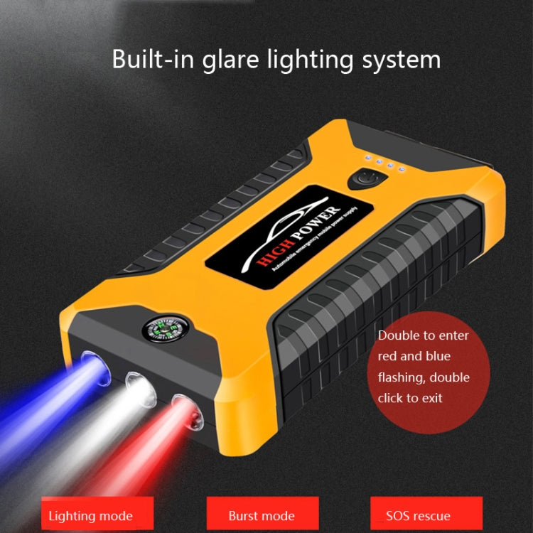 Car Emergency Start Power Supply 12V Mobile Emergency Power Supply Car Rescue Start Ppower Supply, CN Plug, Battery capacity: 99800mAh(Red simple toolbox set)