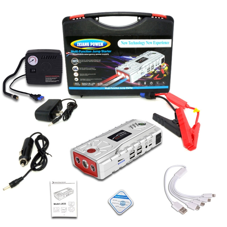 DADAOLONG Multifunctional Portable Car Emergency Starting Power Supply 12V Power Bank Car Backup Power Supply, CN Plug 21000mAh Standard Version + Pump