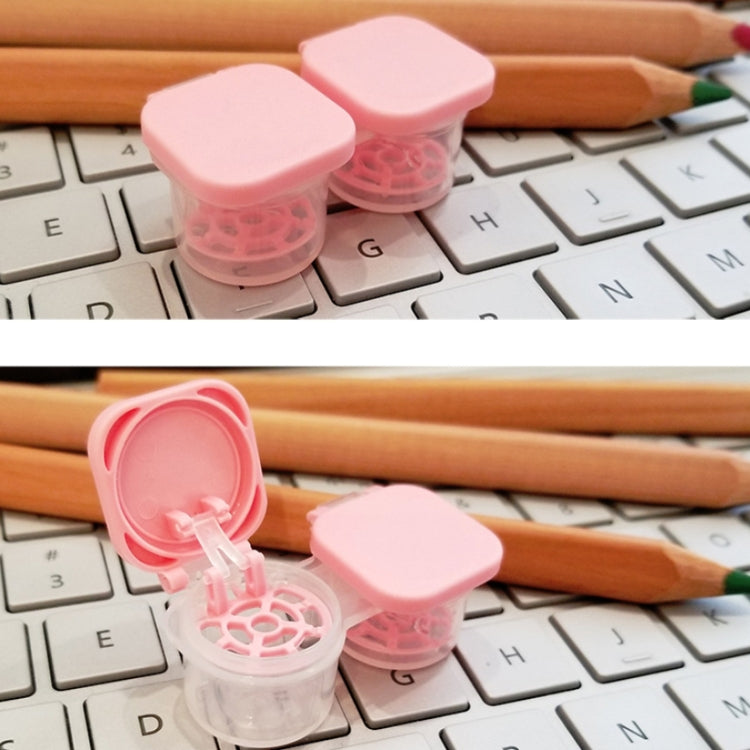 2 PCS Automatic Lens Removal Cosmetic Case Contact Lens Storage Portable Double Box