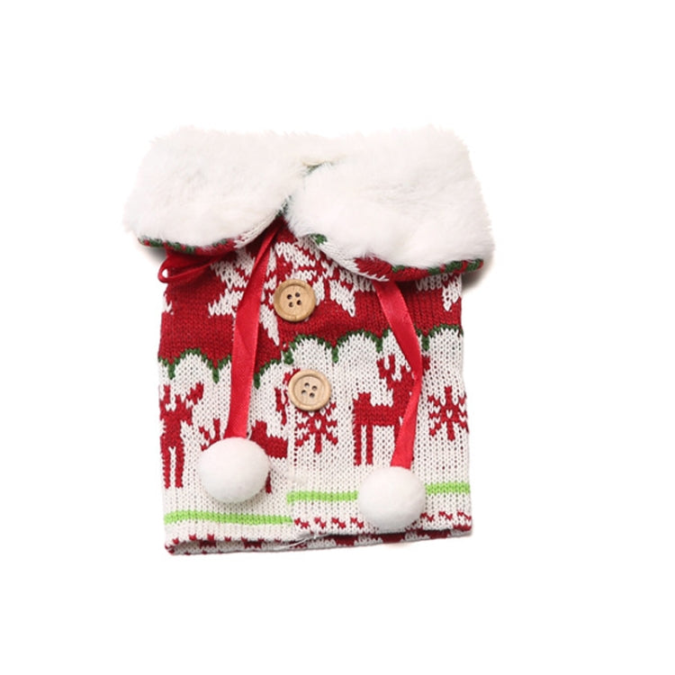 2 PCS Christmas Decoration Wool Ball Knitted Snowflake Wine Bottle Set Household Items