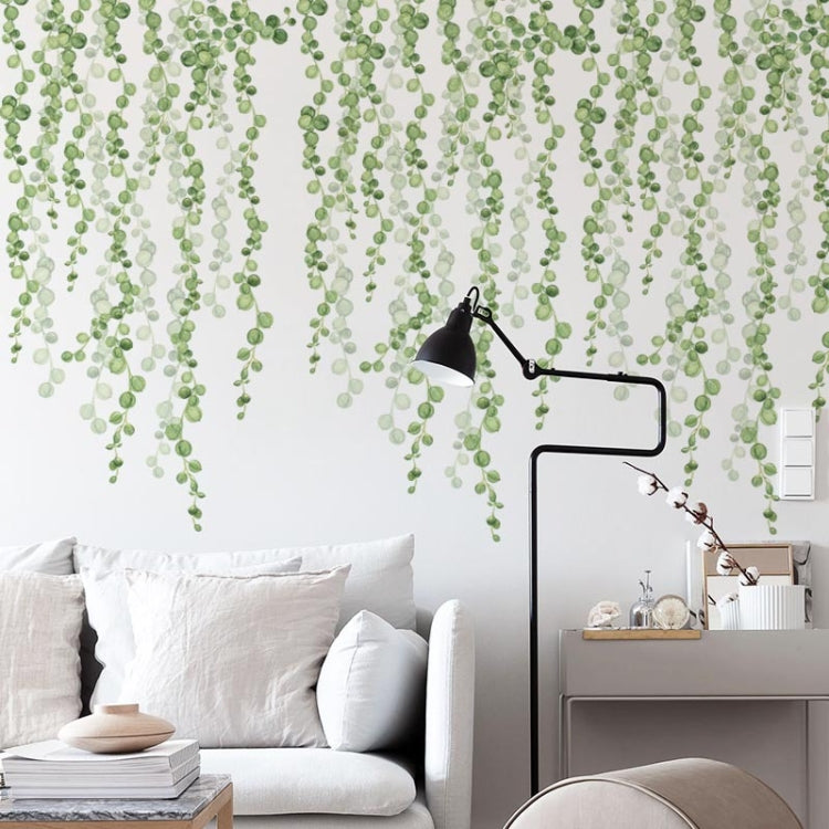 2 PCS Green Leaf Self-adhesive Removable Wall Stickers