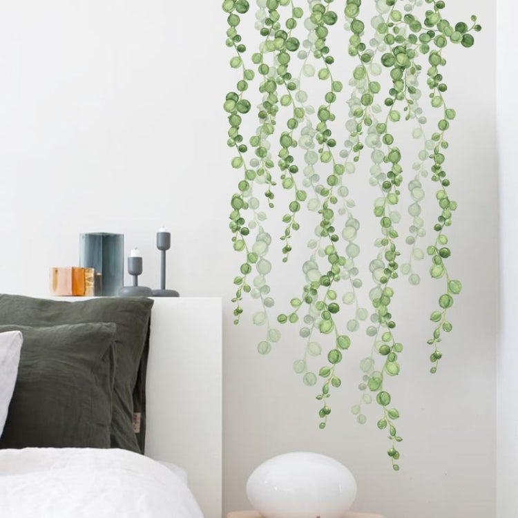 2 PCS Green Leaf Self-adhesive Removable Wall Stickers
