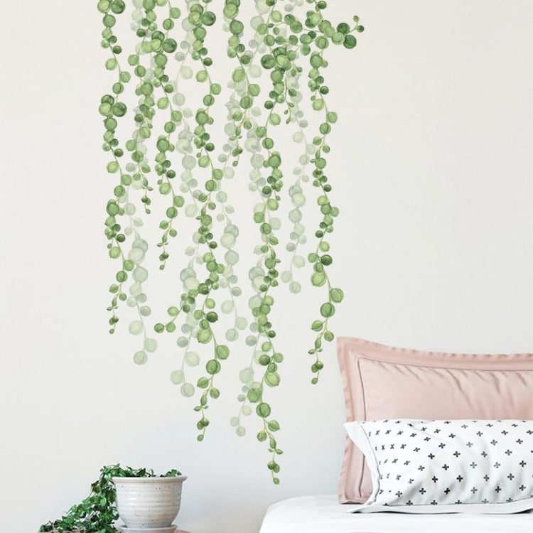 2 PCS Green Leaf Self-adhesive Removable Wall Stickers