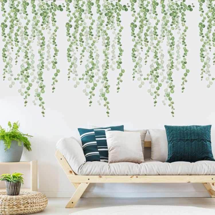 2 PCS Green Leaf Self-adhesive Removable Wall Stickers