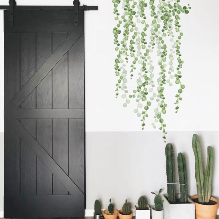 2 PCS Green Leaf Self-adhesive Removable Wall Stickers
