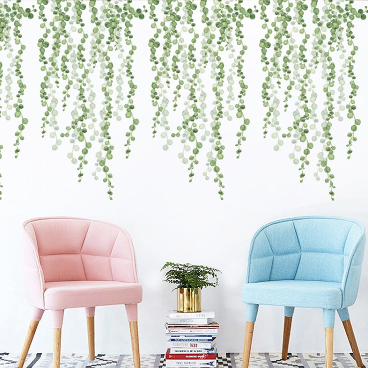 2 PCS Green Leaf Self-adhesive Removable Wall Stickers