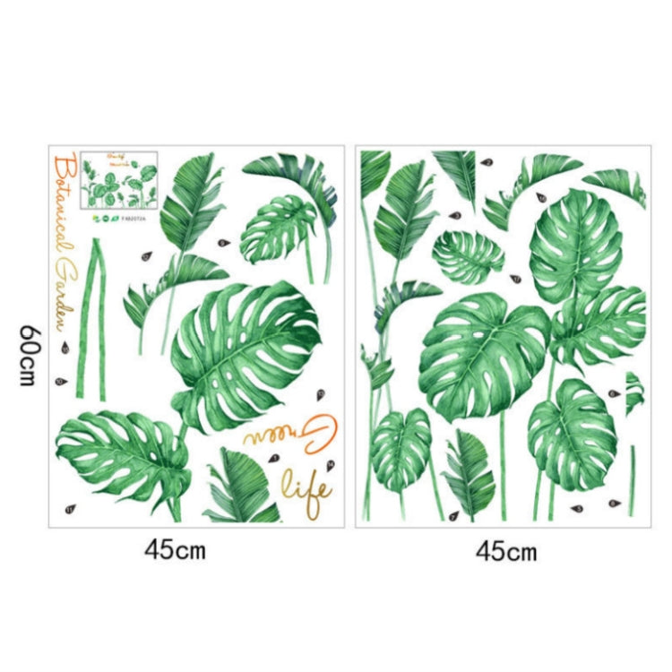 2 PCS Green Vegetation Home Decoration Self-adhesive Wall Stickers