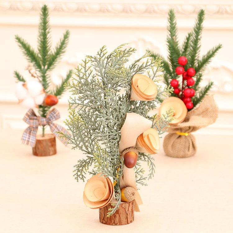 2 PCS 25cm Christmas Tree Ornaments Christmas Decorations Desktop Atmosphere Decoration Props(Cotton)