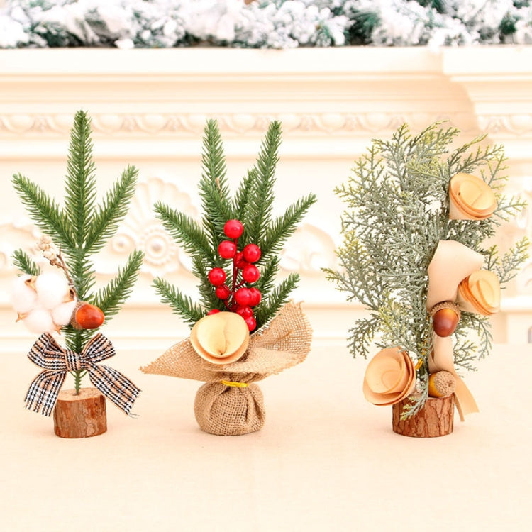 2 PCS 25cm Christmas Tree Ornaments Christmas Decorations Desktop Atmosphere Decoration Props(Cotton)