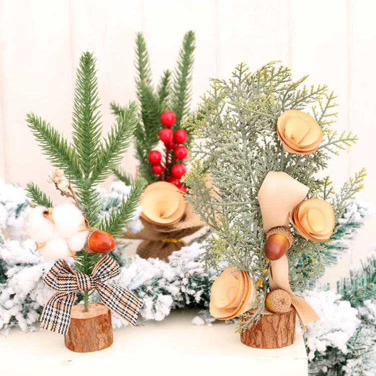 2 PCS 25cm Christmas Tree Ornaments Christmas Decorations Desktop Atmosphere Decoration Props(Cotton)