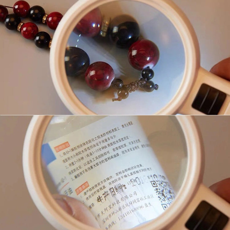 Handheld High-definition Lens with LED Light Reading and Maintenance Magnifying Glass for the Elderly, Style:110mm 30 Times Double Lens