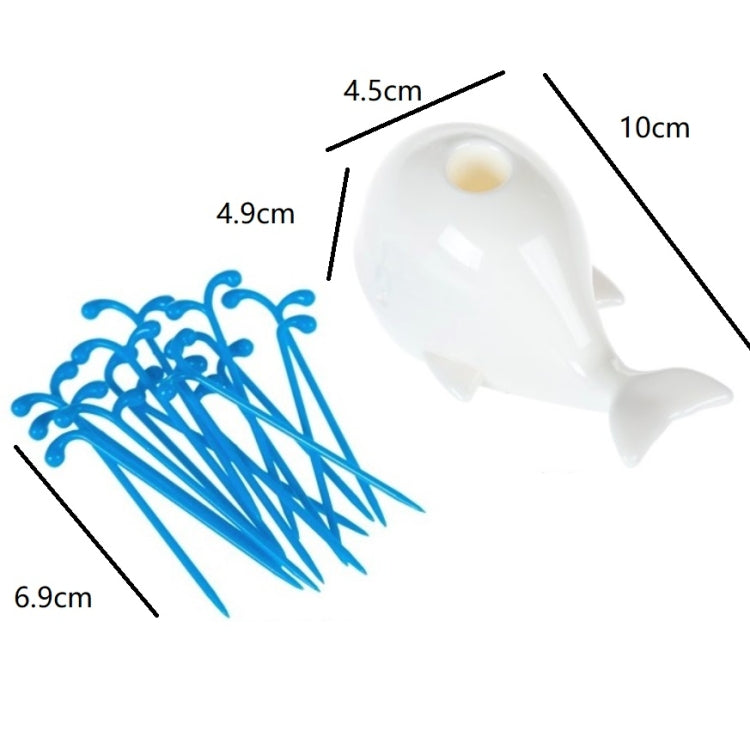 5 PCS Creative Cute Whale Spray Fruit Fork Kitchen Supplies