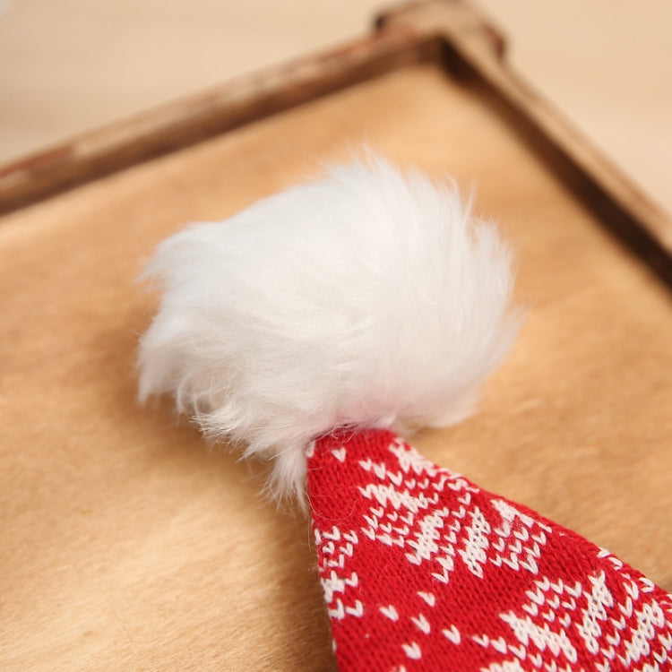 2 PCS Christmas Knitted Woolen Santa Claus Striped Hat(Red White Green Striped Hat)