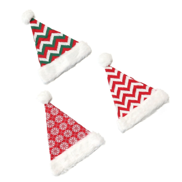 2 PCS Christmas Knitted Woolen Santa Claus Striped Hat(Red White Green Striped Hat)