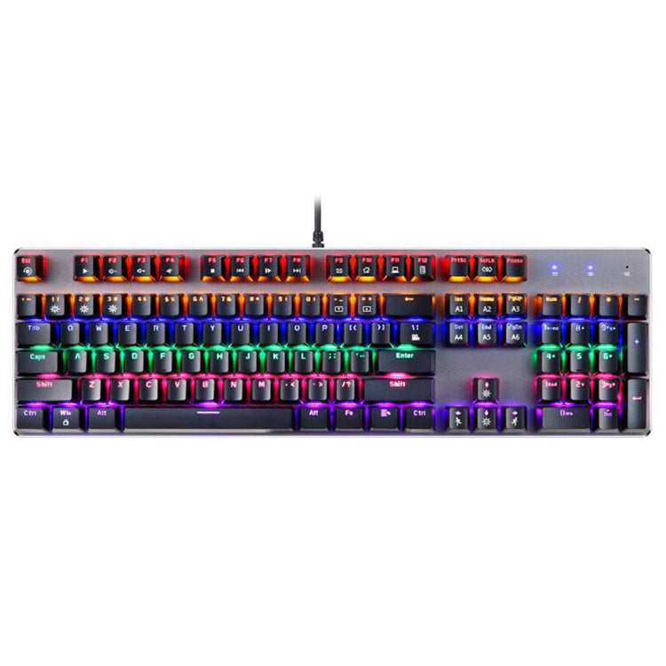 K73 104 Keys RGB Mixed Light Full-key No Punch Mechanical Keyboard, Cable Length: 1.6m(English Green Shaft)