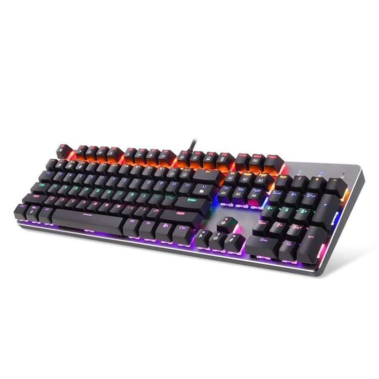 K73 104 Keys RGB Mixed Light Full-key No Punch Mechanical Keyboard, Cable Length: 1.6m(English Green Shaft)