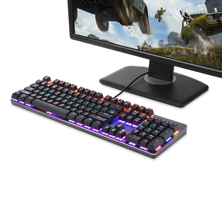 K73 104 Keys RGB Mixed Light Full-key No Punch Mechanical Keyboard, Cable Length: 1.6m(English Green Shaft)