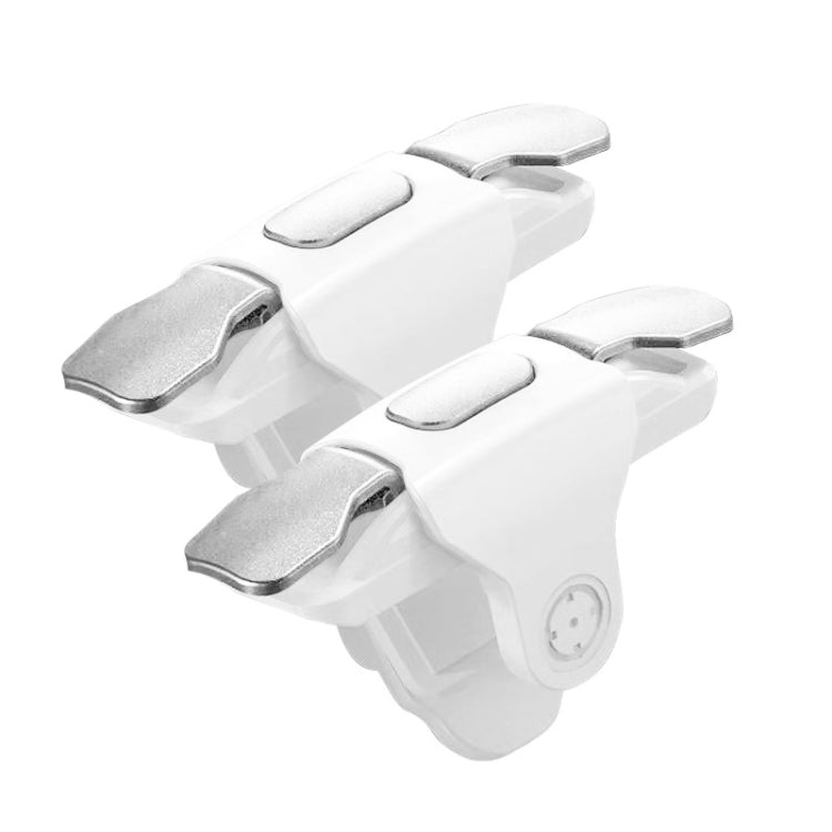 2 Pairs S03 Mechanical Black Axis Two-way Button Auxiliary Shooting Game Handle for 4.7-6.5 inch Screen Smart Phone(White)