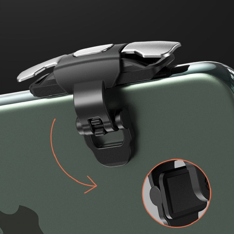 2 Pairs S03 Mechanical Black Axis Two-way Button Auxiliary Shooting Game Handle for 4.7-6.5 inch Screen Smart Phone(White)