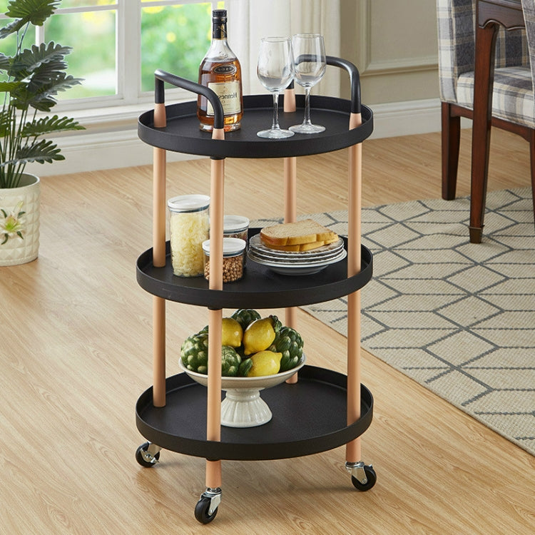 Luxury Movable Trolley Simple Kitchen Living Room Storage Tea Set Rack, Size:Three Layers