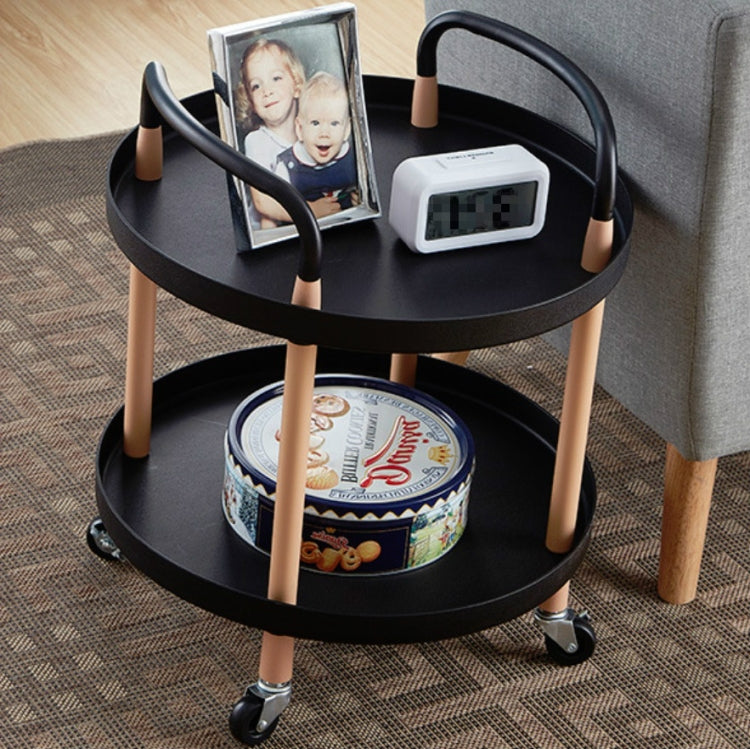 Luxury Movable Trolley Simple Kitchen Living Room Storage Tea Set Rack, Size:Two Layers