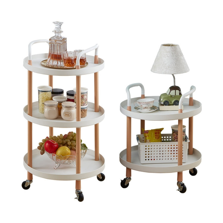 Luxury Movable Trolley Simple Kitchen Living Room Storage Tea Set Rack, Size:Two Layers