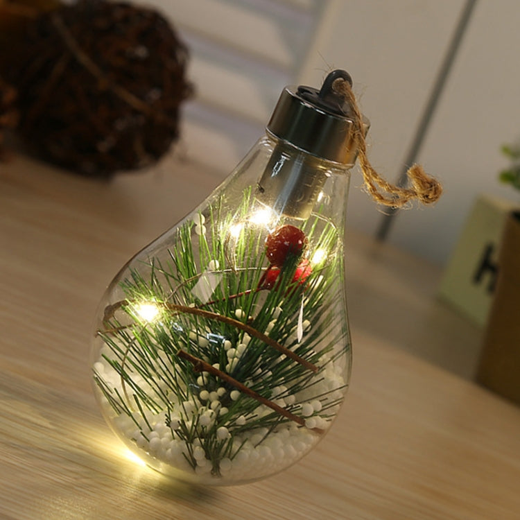 2 PCS LED Transparent Christmas Plastic Bulb Ball Christmas Tree Decoration Pendant