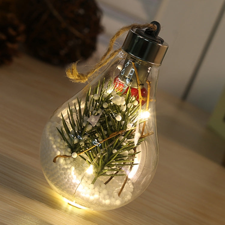 2 PCS LED Transparent Christmas Plastic Bulb Ball Christmas Tree Decoration Pendant
