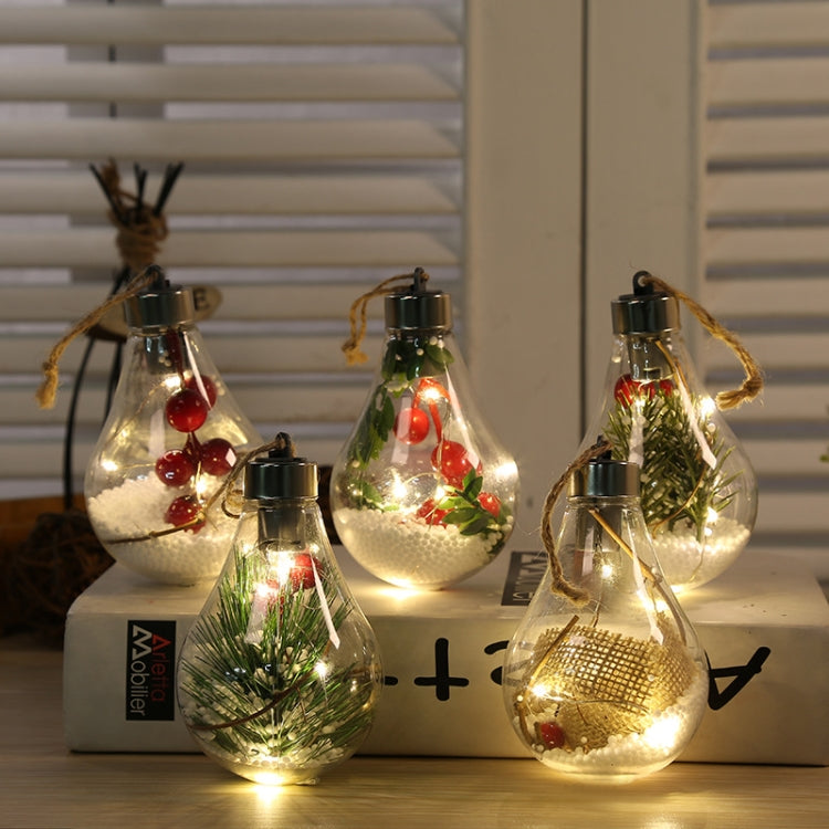 2 PCS LED Transparent Christmas Plastic Bulb Ball Christmas Tree Decoration Pendant