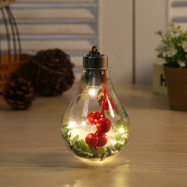 2 PCS LED Transparent Christmas Plastic Bulb Ball Christmas Tree Decoration Pendant