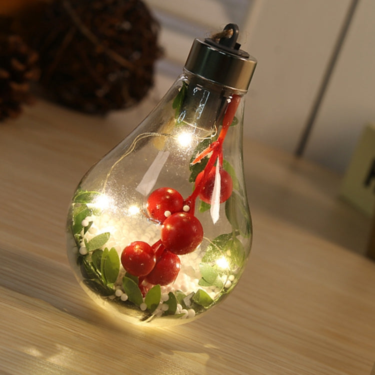 2 PCS LED Transparent Christmas Plastic Bulb Ball Christmas Tree Decoration Pendant