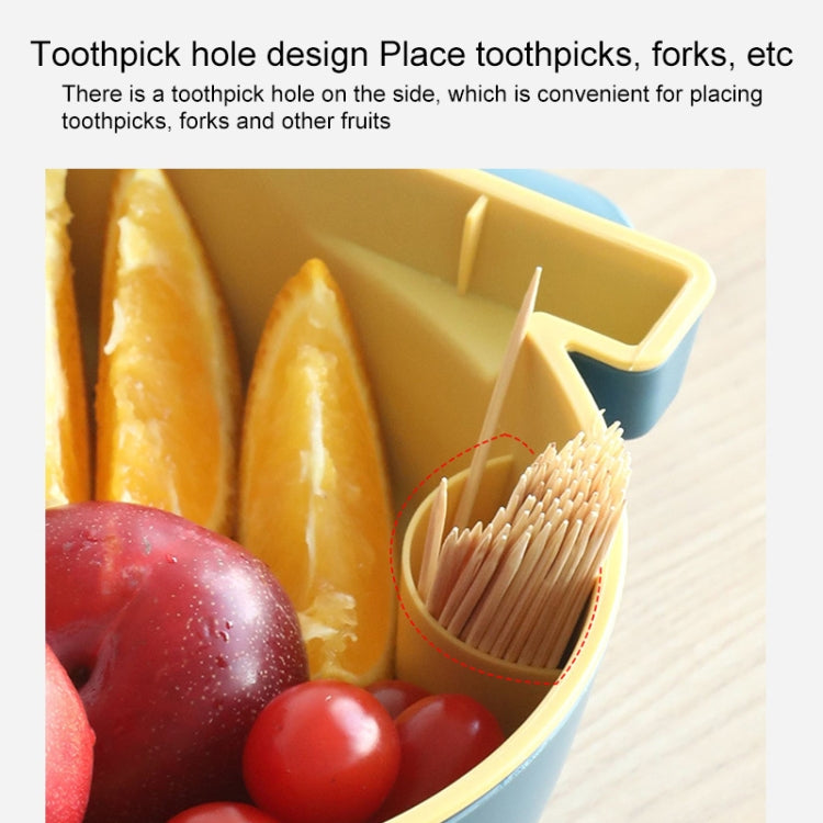 6 PCS Double-layer Fruit Drain Basket Household Plastic Lazy Candy Plate