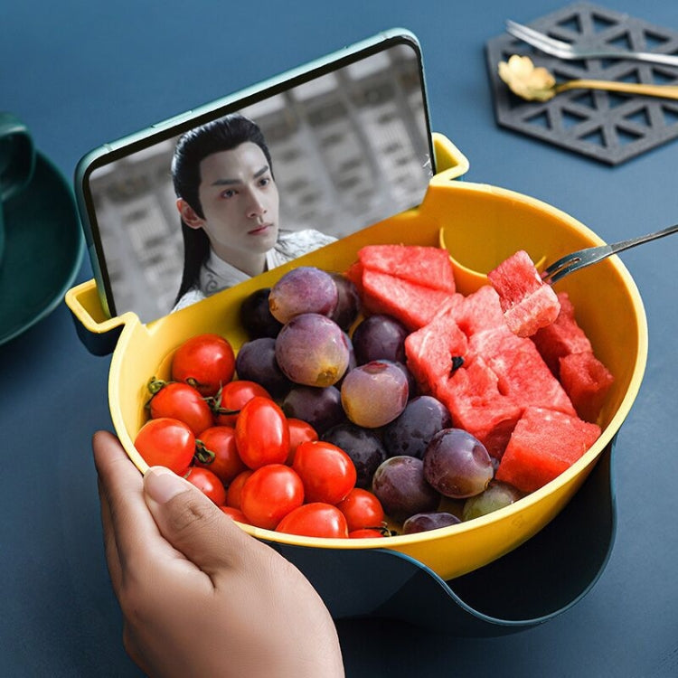 6 PCS Double-layer Fruit Drain Basket Household Plastic Lazy Candy Plate