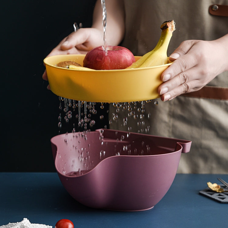 6 PCS Double-layer Fruit Drain Basket Household Plastic Lazy Candy Plate