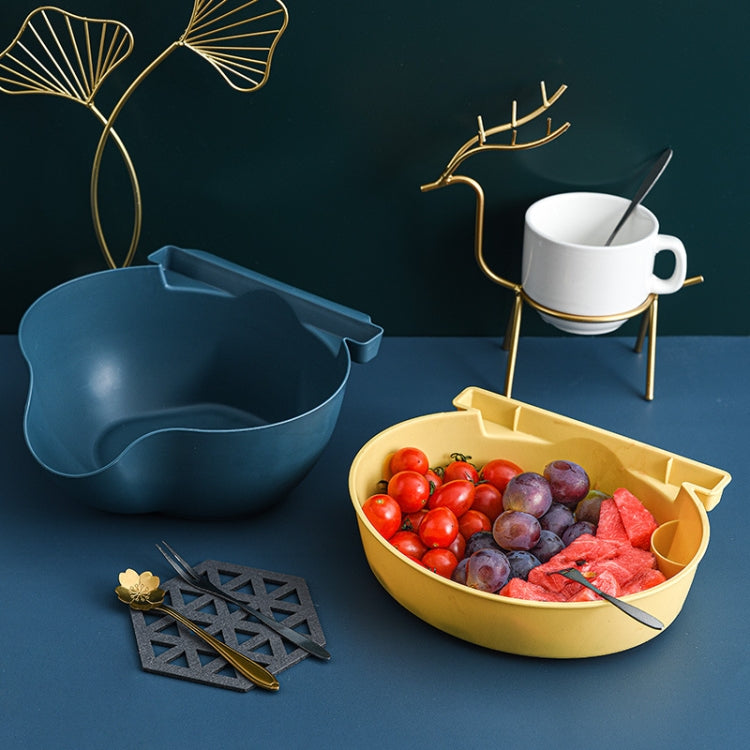 6 PCS Double-layer Fruit Drain Basket Household Plastic Lazy Candy Plate