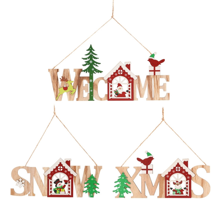 Christmas Wooden English Listing House Welcome Listing, Specification: Snowman
