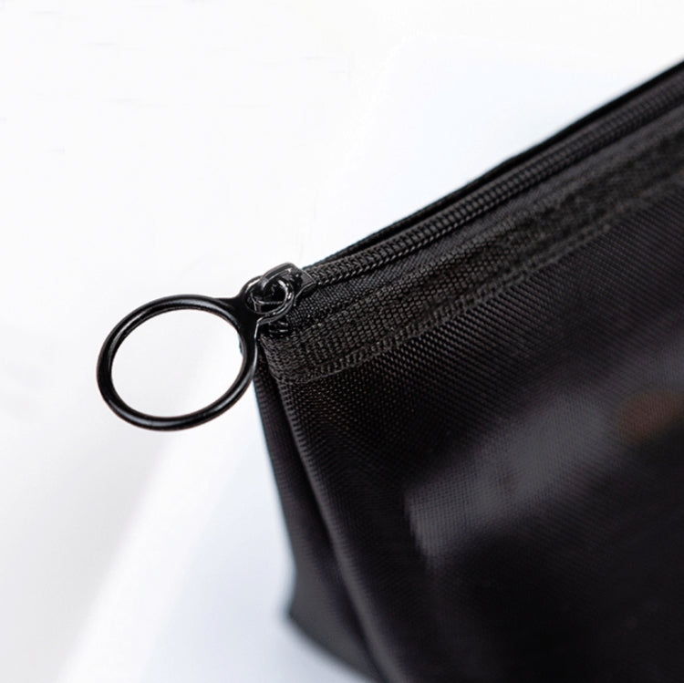 Black Transparent Mesh Cosmetic Bag Three-piece Large Capacity Travel Cosmetic Storage Bag(Three-piece)