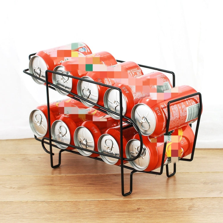 Cans Rolling Storage Rack Beer Coke Double Rack Refrigerator Shelf