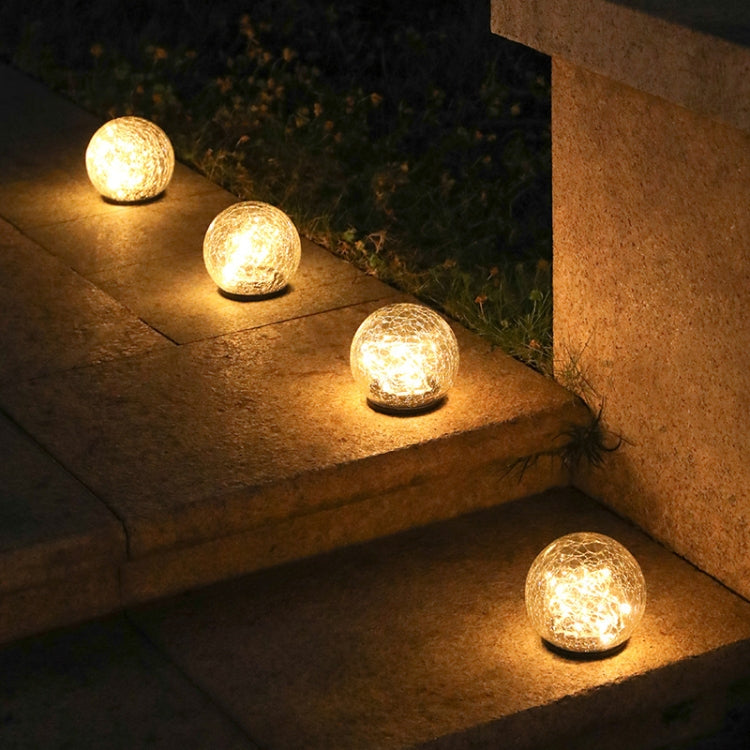 LED Solar Lawn Light Garden Christmas Decoration Crack Glass Ball Buried Light, Size:Large