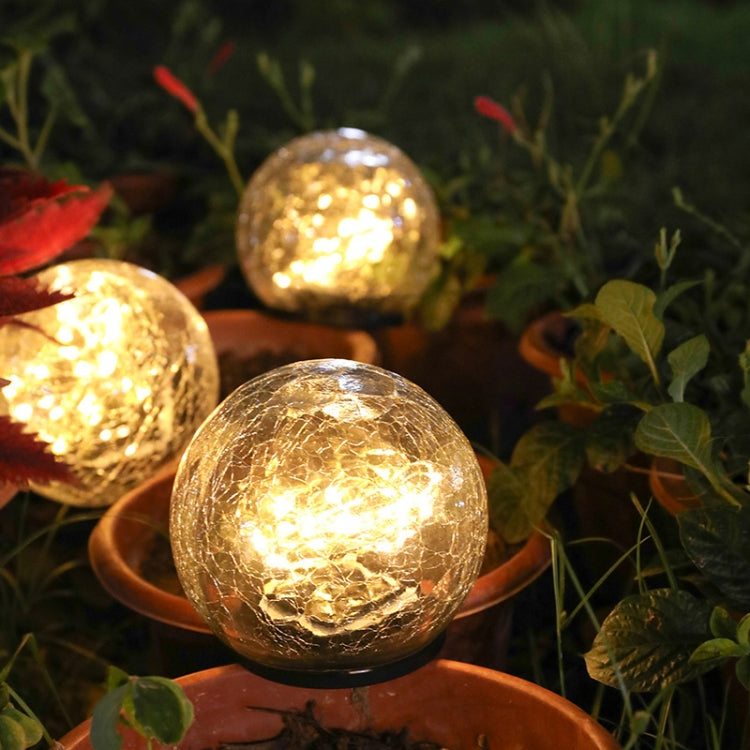 LED Solar Lawn Light Garden Christmas Decoration Crack Glass Ball Buried Light, Size:Large