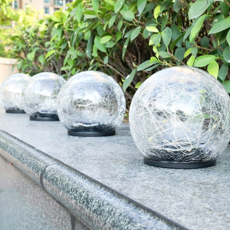 LED Solar Lawn Light Garden Christmas Decoration Crack Glass Ball Buried Light, Size:Large
