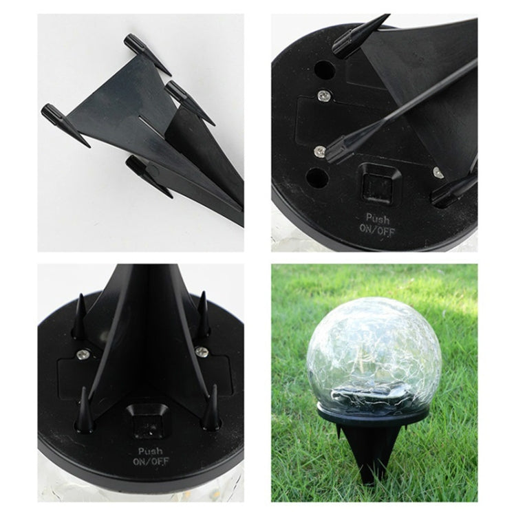 LED Solar Lawn Light Garden Christmas Decoration Crack Glass Ball Buried Light, Size:Large