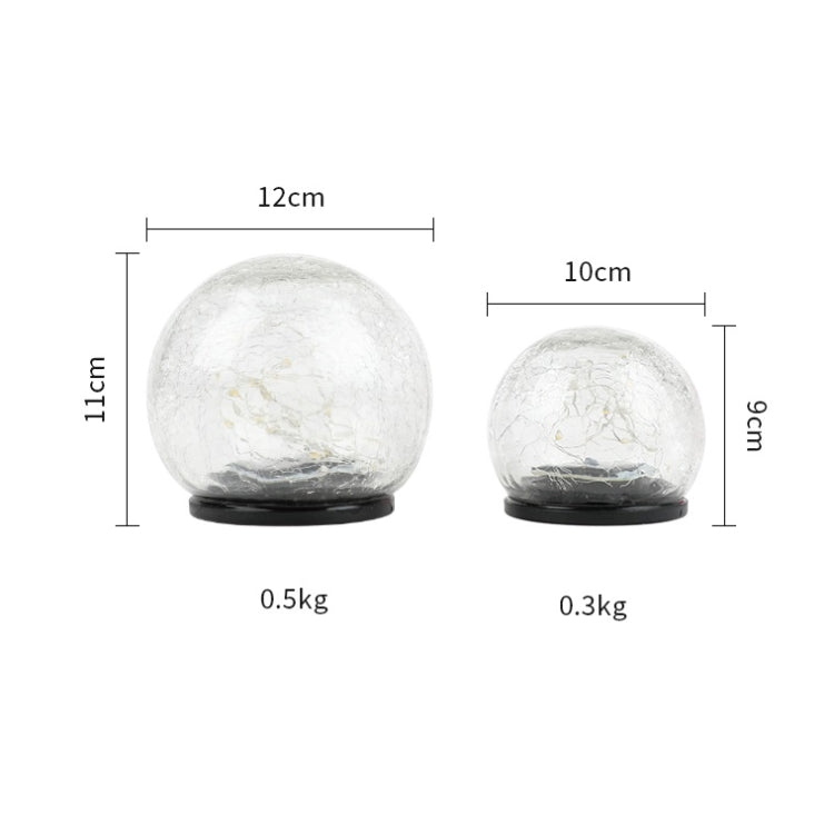 LED Solar Lawn Light Garden Christmas Decoration Crack Glass Ball Buried Light, Size:Large