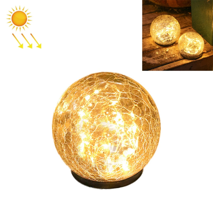 LED Solar Lawn Light Garden Christmas Decoration Crack Glass Ball Buried Light, Size:Small