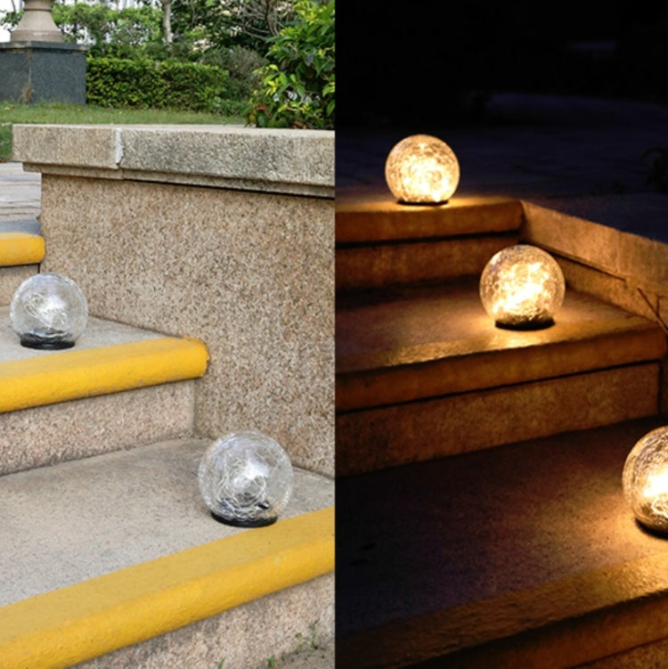 LED Solar Lawn Light Garden Christmas Decoration Crack Glass Ball Buried Light, Size:Small