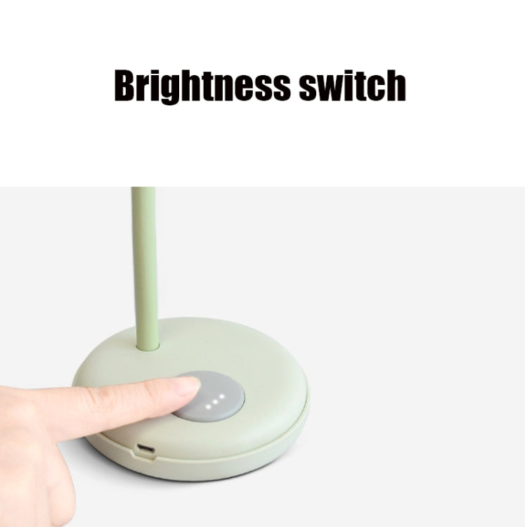 Simple and Modern LED Eye Protection Desk Lamp USB Charging Bedroom Bedside Study Book Light with Three-speed Touch Dimming(Green)